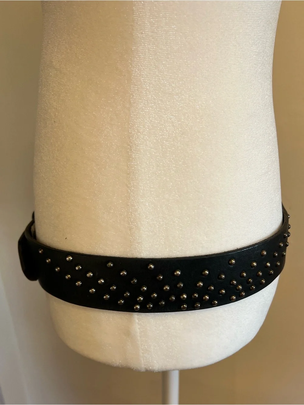 Diesel Black Leather Studded Belt with Silver Buckle Made in Italy Vintage